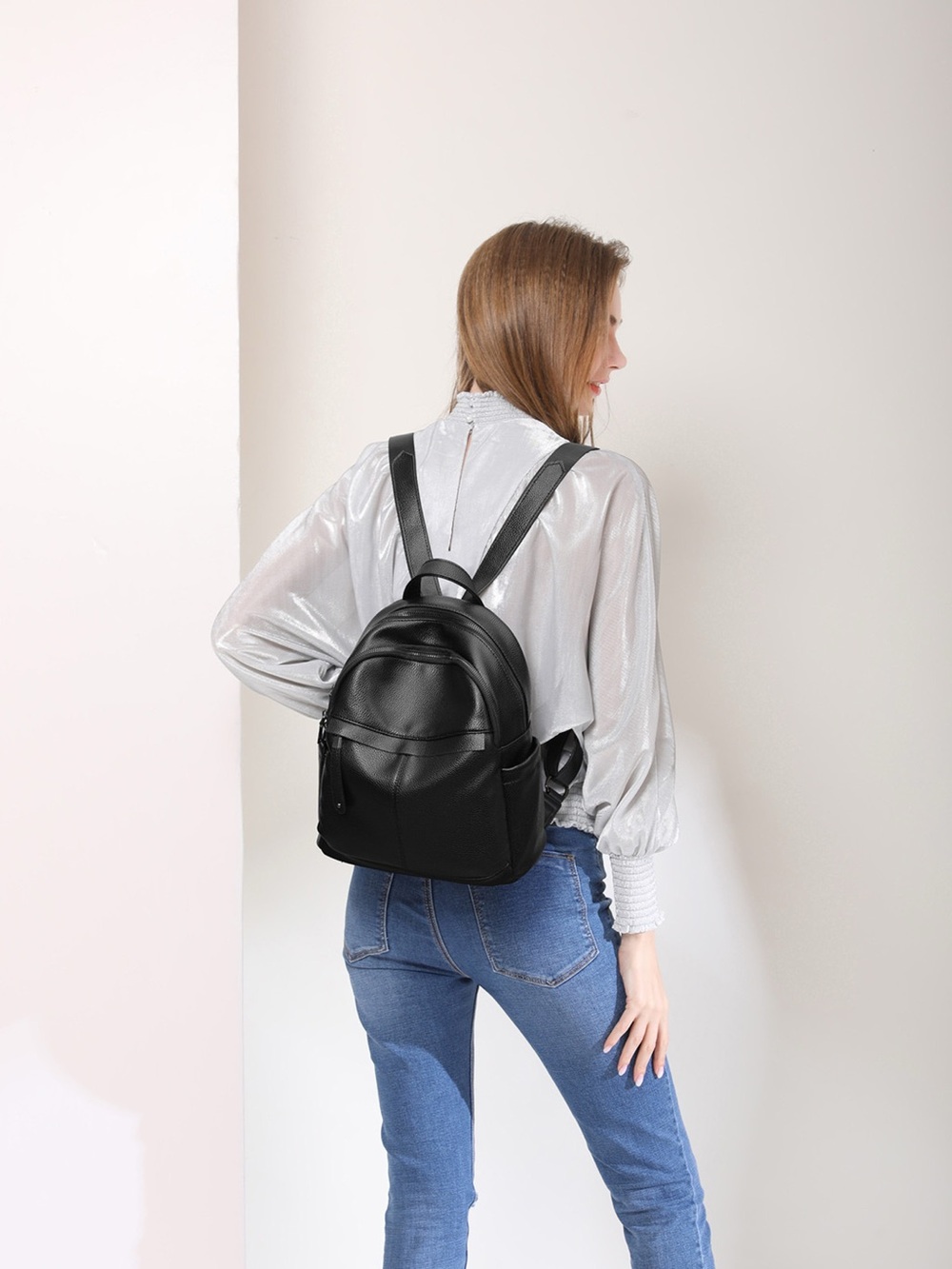 Minimalist Chic PU Leather Casual Backpack Bag